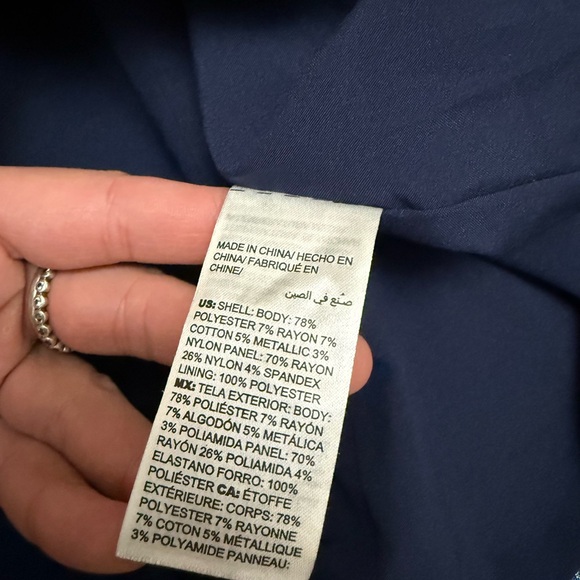 CHICOS 4 (US 20/22)jacquard embroidered topper jacket blue metallic lined boho - Picture 9 of 15